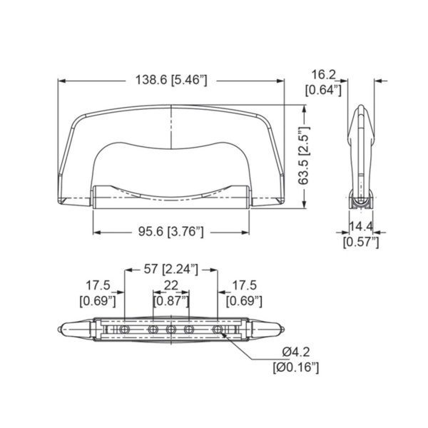 poignée de valise h1425 accessoire de flycase plan technique