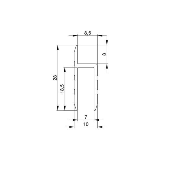 Profilé aluminium h pour porte de service – Image 3
