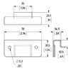 Encoche pour Fermoir Capot plat ultra fin L2572-CP dessin technique