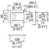 Cuvette percée pour 1 connecteur IECC secteur D0941-10z dessin technique