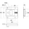 Fermoir petit modèle capot plat LG-2455 dessin technique