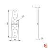 Grande charniere pour la fabrication de flight cases 2651 dessin technique