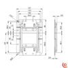 Arrêtoir de Couvercle grand avec Passage de Profilé pour vos flight cases 27083 dessin technique