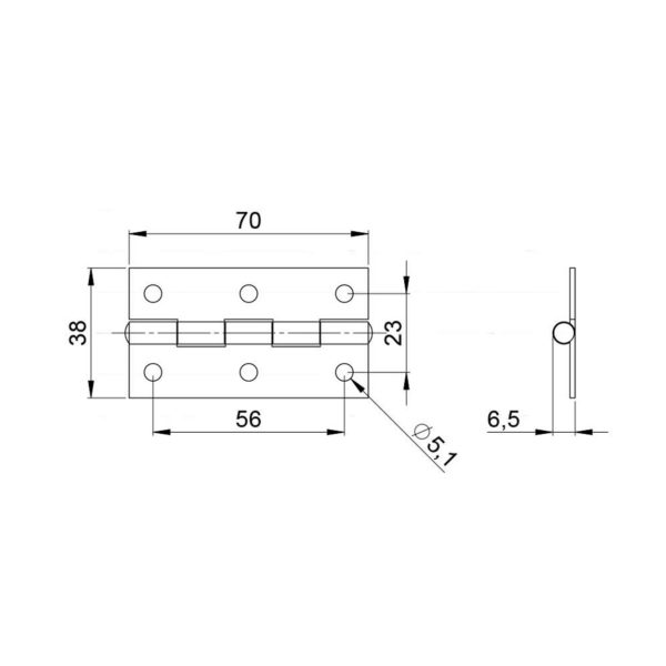 charnière piano 2602 accessoire de flycase plan technique