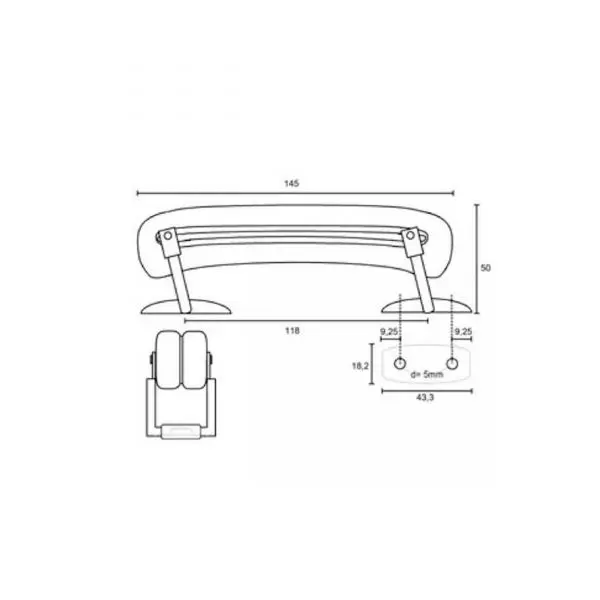 poignée de flycase en cuir 3416 plan technique