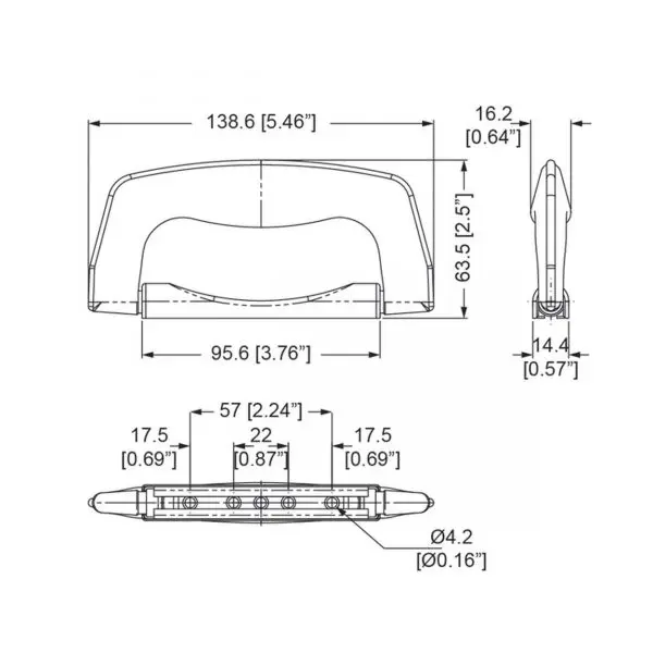 poignée de valise h1425 accessoire de flycase plan technique