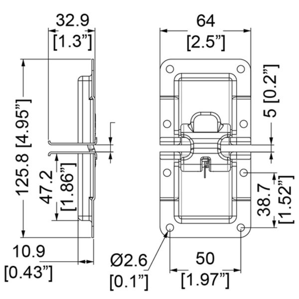 Fermoir flycase pour verrouiller l'empilage L3000-7 plan technique