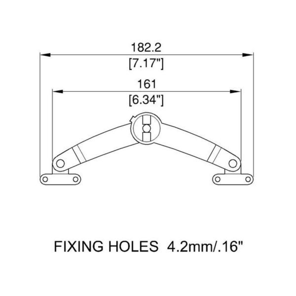 Charnière compas p1247 accessoire de flycase plan technique