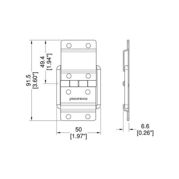 charnière stop grand modèle p1995 accessoire de flycase plan technique