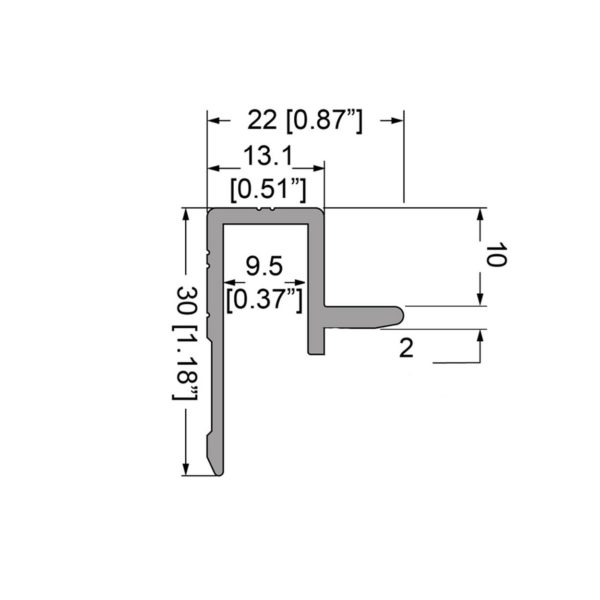 profilé aluminium capot plat 150639 plan technique