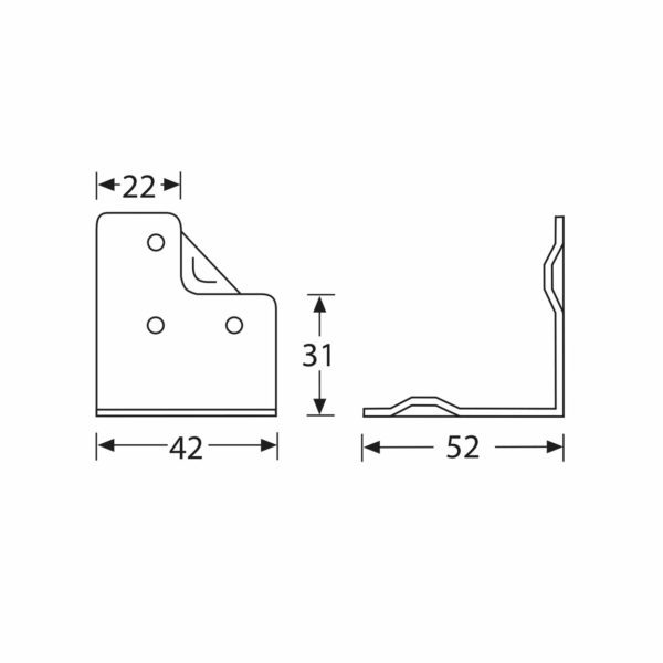 renfort d'angle avec passage de profilé 4053 adam hall plan technique