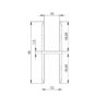 profilé aluminium en H pour jonction 6127 plan technique