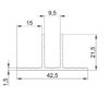 profilé aluminium embase de cloison 9.5 mm 6230 plan technique