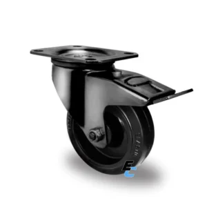 roulette pivotante noir de 100 mm de diametre avec frein accessoire de flycase