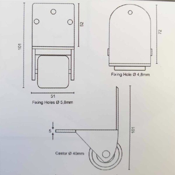 Roulettes d 'angles pour flycase a5253 fiche technique