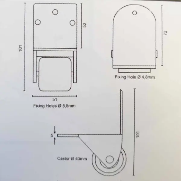 Roulettes d 'angles pour flycase a5253 fiche technique