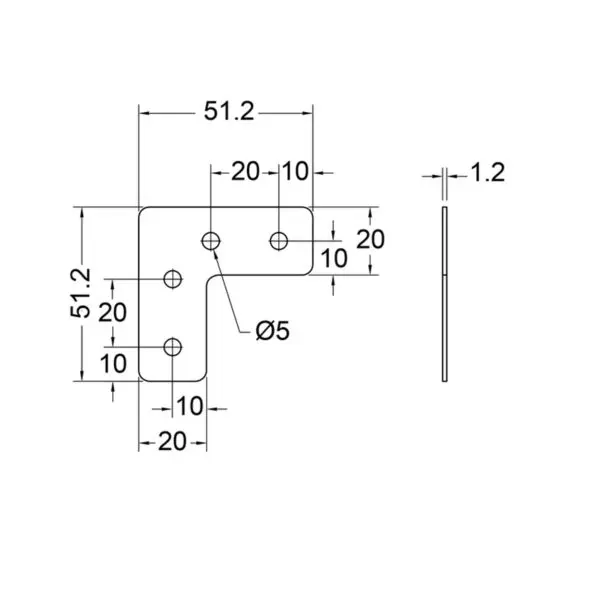 renfort d'angle plat b1141z penn elcom accessoire de flycase plan technique