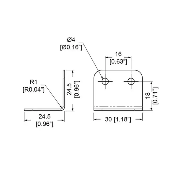 renfort d'angle b1925z penn elcom accessoire de flycase plan technique