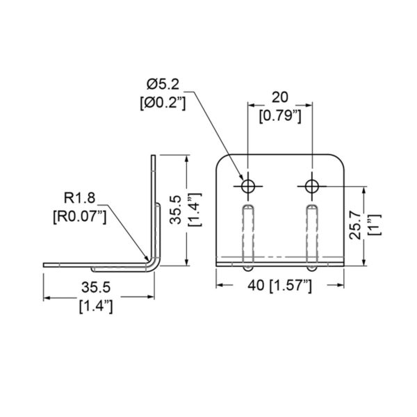 renfort d'angle b1930z penn elcom accessoire de flycase plan technique