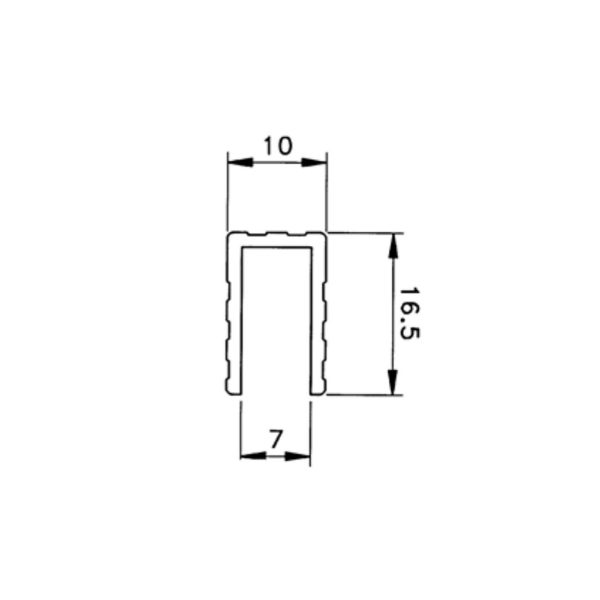 profilé aluminium sommet de cloison 7 mm eg-0650 plan technique