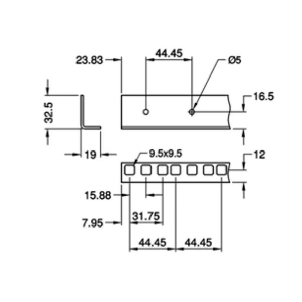 profilé acier pour rack rg-6135 plan technqiue