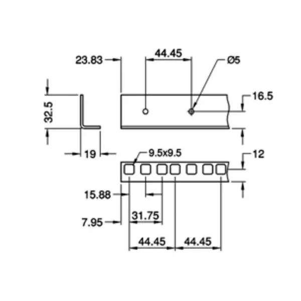 profilé acier pour rack rg-6135 plan technqiue