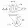 roulette pivotante de 100 mm de diametre sans frein accessoire de flycase plan technique