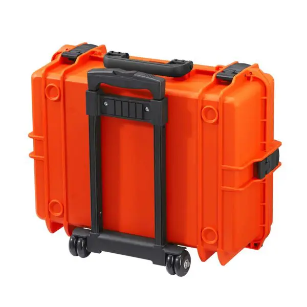 valise étanche antichocs ermet 239 orange avec poignée télescopique