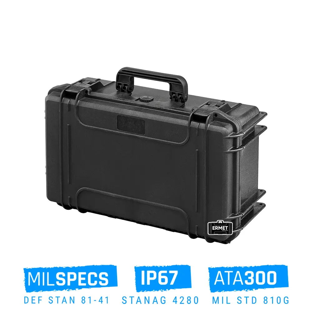 valise cabine étanche antichocs ermet 236 avec mousse prédécoupée et trolley