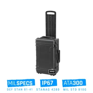 valise cabine étanche antichocs ermet 236 avec mousse prédécoupée et trolley