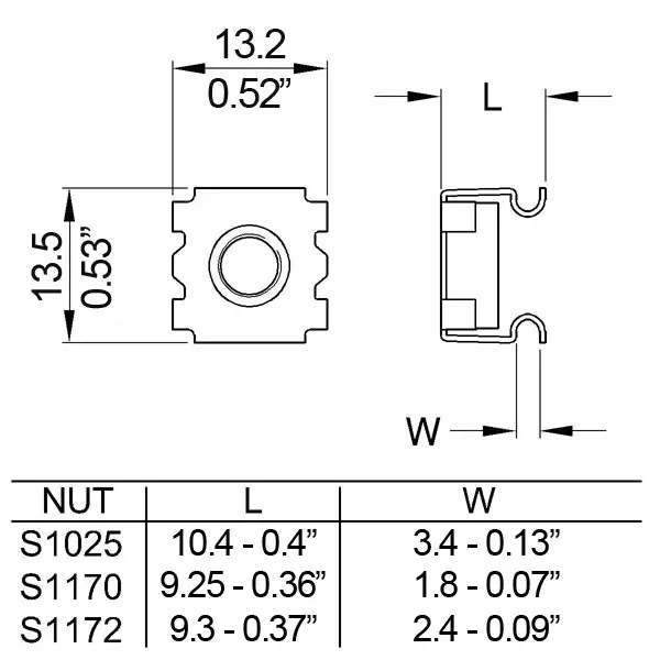 Ecrous cage - nut cage - acier plusieurs dimensions de cages