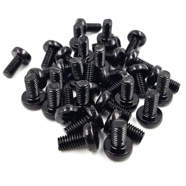 Vis M6 noire à tête pozi de 12 mm et 16 mm