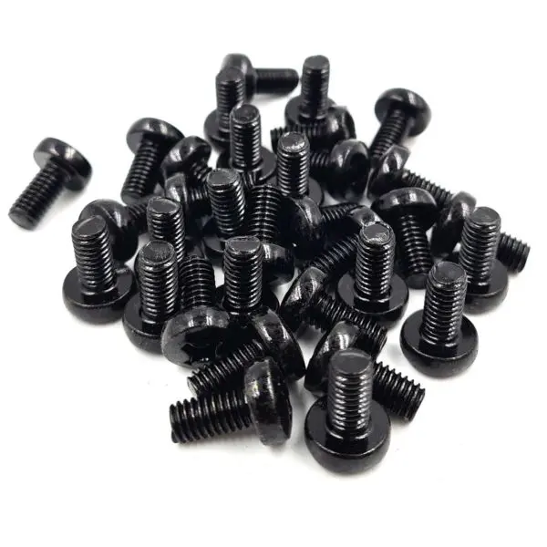 Vis M6 noire à tête pozi de 12 mm et 16 mm