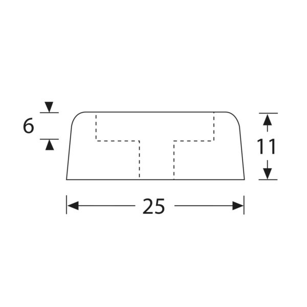 pieds caoutchouc 4900 25 x 11 mm pour caisse plan technique