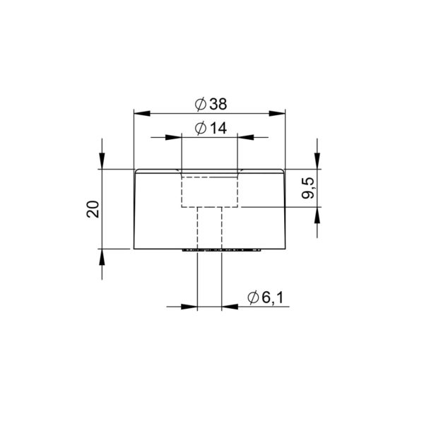 pieds caoutchouc 4909 38 x 20 mm pour caisse plan technique