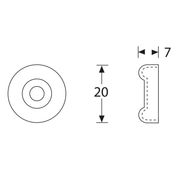 pieds métallique 4935 20 x 7 mm pour caisse plan technique