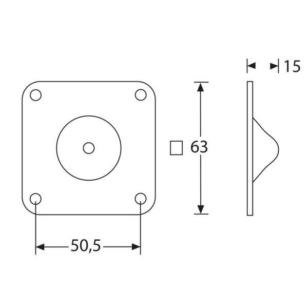 pieds de gerbage acier glissant mâle 4937 plan technique