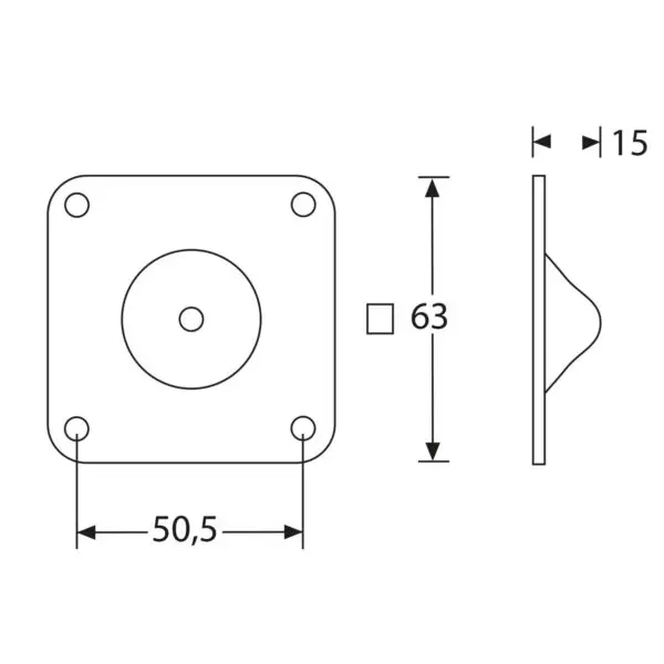 pieds de gerbage acier glissant mâle 4937 plan technique