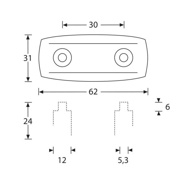 pieds plastique arrondi 4945 plan technique