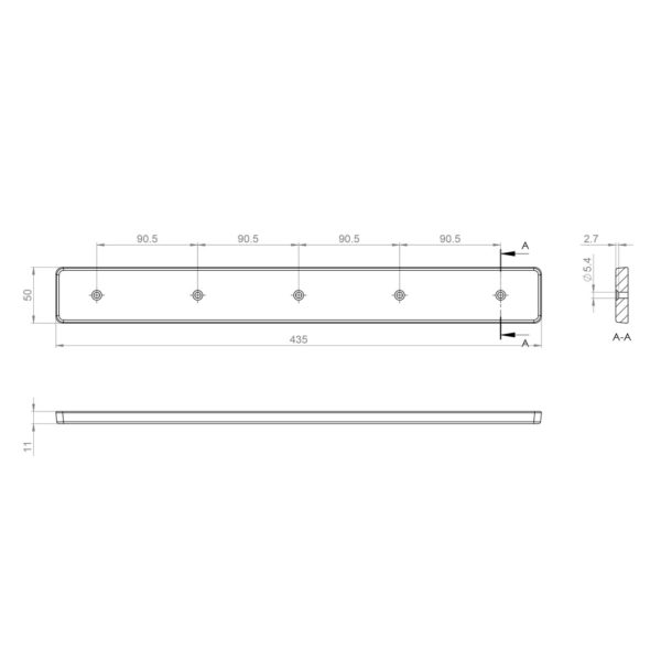 patin plastique pour caisse 49500 plan technique