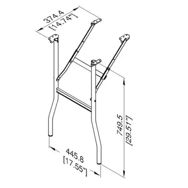 pieds de table pliant r1600 plan technique