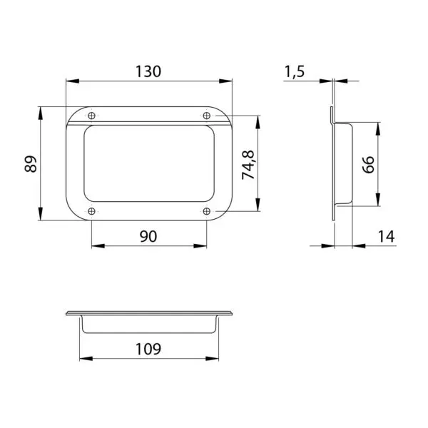 cuvette empilable pour roulette de flight case 38082 adam hall plan technique