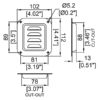 cuvette d'aération horizontale petit modèle d0511/07z argent plan technique