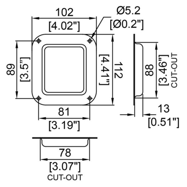 cuvette vierge petit modèle d0946z plan technique