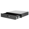Tiroir rackable en acier noir 2U à clefs – Image 2