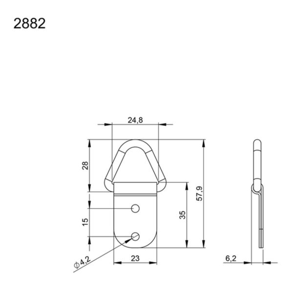 plan boucle de fixation en triangle