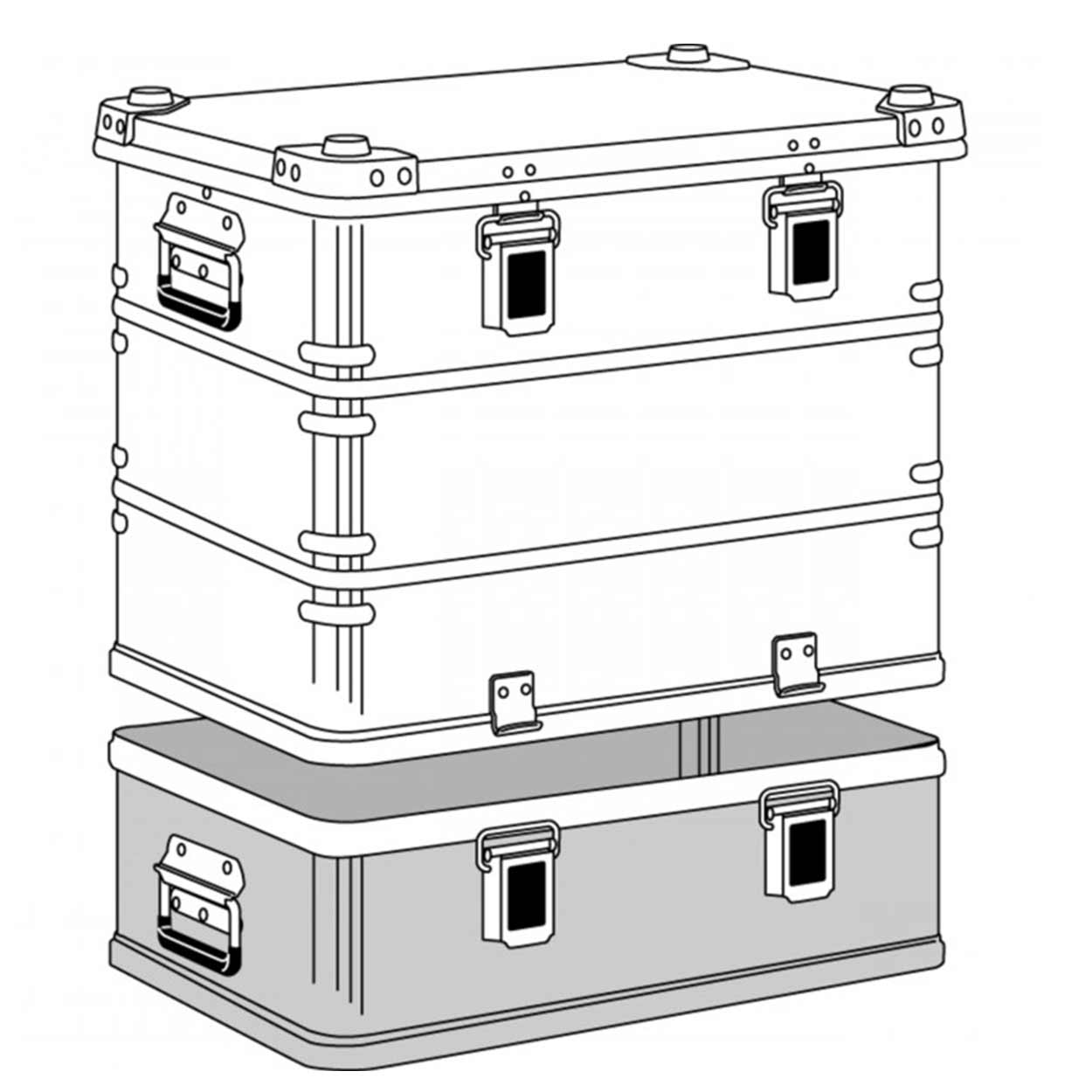 Caisse de transport en aluminium – ZARGES: capacité 73 l, L