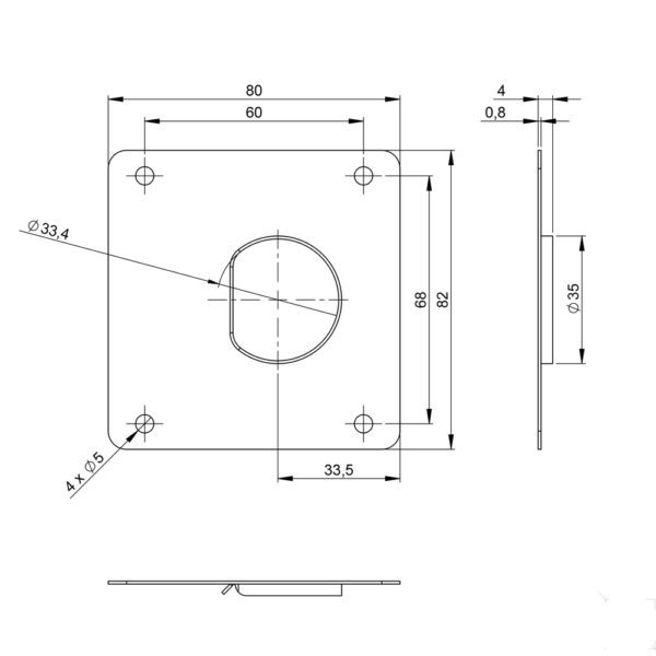 Kit fermoir capot plat KIT-FRM-CPPLT dessin technique-3