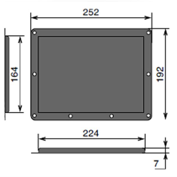 Cuvette noire pour étiquette adhésive réinscriptible D2116k dessin technique