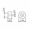Pieds caoutchouc 25 x 10 mm pour flycase dessin technique